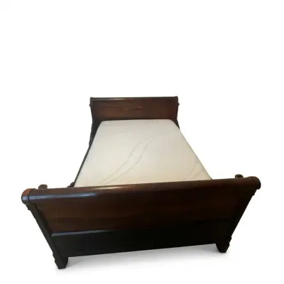 Traditional Solid Wood Standard Full (Double) Sleigh Bed w/ TempurPedic Pro Adapt Soft Mattress