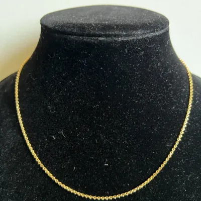 Vintage Italian 14K Yellow Gold Rope Chain Necklace 17.5" Stamped 585 Italy