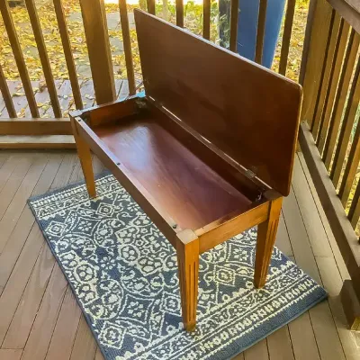 MCM Vintage Wooden Piano Bench w/ Flip-Up Lid