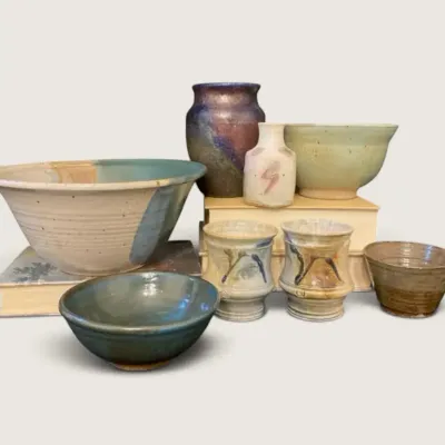 Handmade Studio Pottery Lot- Bowls, Vases, Vessels 8 Pcs