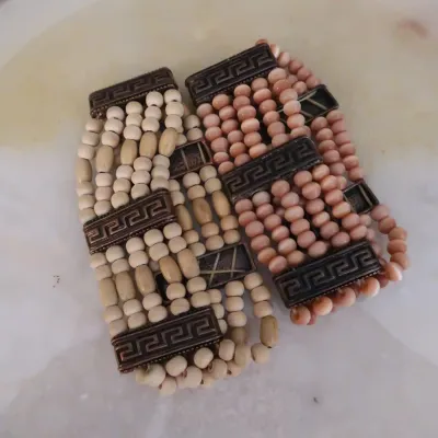 Greek Key And Bead Bracelets
