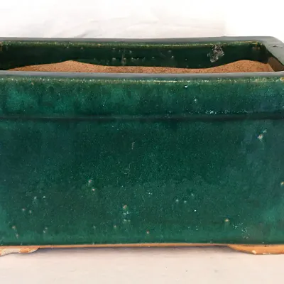 Sale Photo Thumbnail #165: Green Glaze 15x 8 Clay Rectangle Garden Pot 