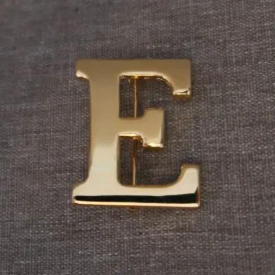Letter E Gold Tone Brooch