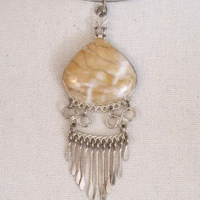 Jasper Pendant Necklace & Earrings