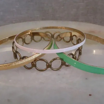 Thin Bangle Bracelets, Set Of 3