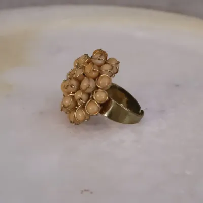 Ring Made With Drilled Wired Jasper Beads