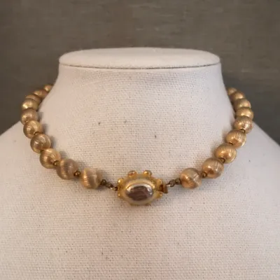 Brushed Gold ToApple Seed Necklacesne Choker Necklace