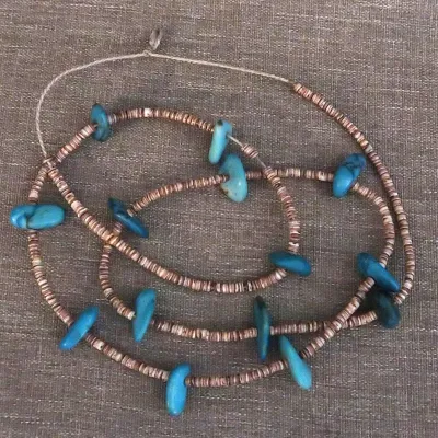  Turquoise And Heishi Necklace 29"