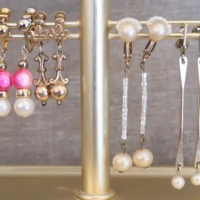 Drop  Earrings With Faux Pearls