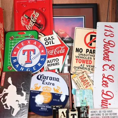 Sale Photo Thumbnail #248: Large Lot Man Cave Signs, Coca-Cola & Rangers