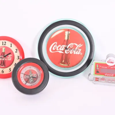 Sale Photo Thumbnail #68: Coca-Cola Neon, Wall & Digital Alarm Clocks