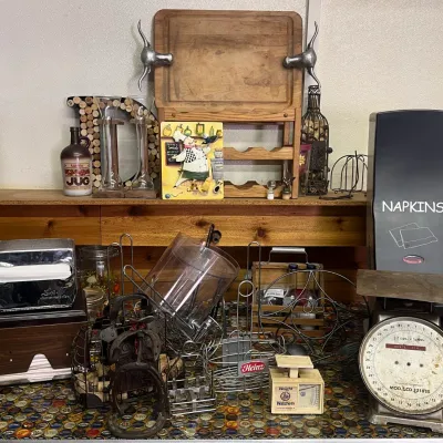 Sale Photo Thumbnail #258: Bar Decor, Scales, Wire Baskets & Napkin Holder