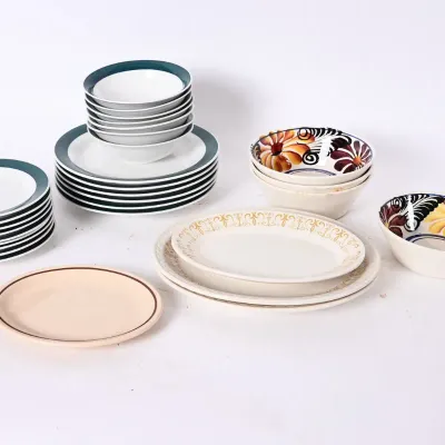 Sale Photo Thumbnail #173: Mainstays Teal Rim Dinnerware & Talavera Bowls