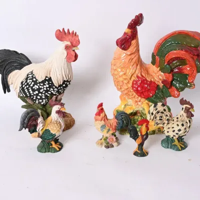 Sale Photo Thumbnail #175: Ceramic Rooster Figurines, Set of 6