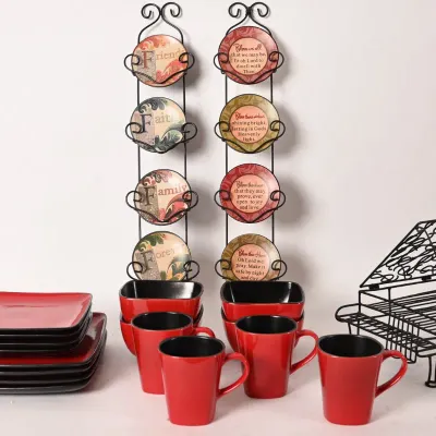 Sale Photo Thumbnail #159: Hometrends Red Square Dinnerware & Plate Racks