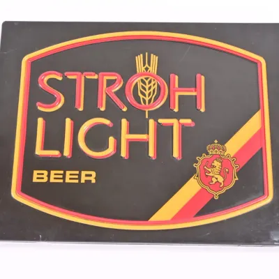 Sale Photo Thumbnail #3: Vintage Stroh Light Beer Faux Neon Lighted Sign