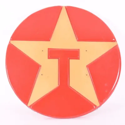 Sale Photo Thumbnail #6: Texaco Star Logo Round Sign w/ Christmas Lights