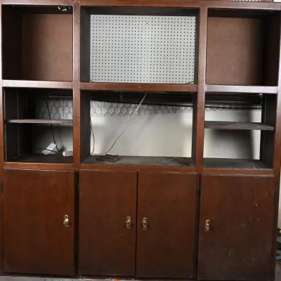 Sale Photo Thumbnail #263: Dark Wood Entertainment Wall Unit w/ Cabinets