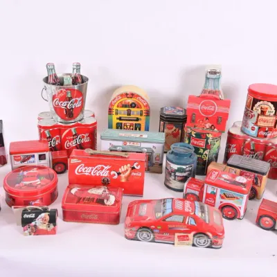 Sale Photo Thumbnail #72: Coca-Cola Tins, Ice Bucket & Delivery Truck Tins
