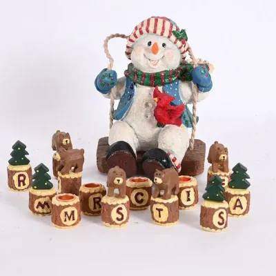 Sale Photo Thumbnail #168: Snowman on Swing & "Merry Christmas" Bear Blocks