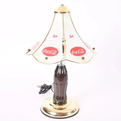 Sale Photo Thumbnail #13: Vintage Coca-Cola Bottle Touch Lamp w/ Glass Shade