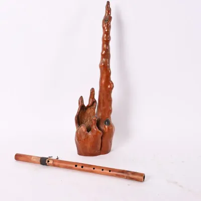 Sale Photo Thumbnail #165: Bamboo Flute & Cypress Knee Carving