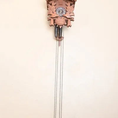 Sale Photo Thumbnail #110: Vintage Carved Wood Cuckoo Clock w/ Weights