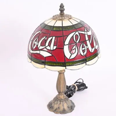 Sale Photo Thumbnail #37: Tiffany Style Coca-Cola Table Lamp
