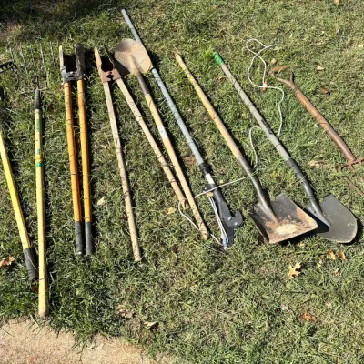 Sale Photo Thumbnail #326: Yard Tools, Shovels, Loppers & Post Hole Digger