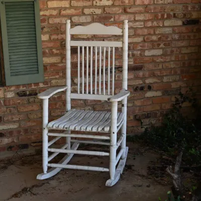 Sale Photo Thumbnail #281: White Wood Porch Rocking Chair