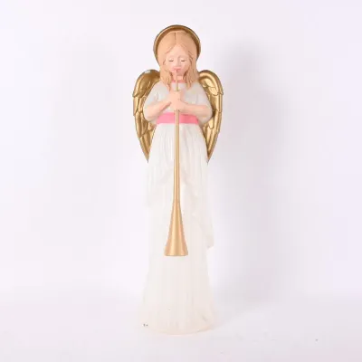 Sale Photo Thumbnail #95: Vintage Angel w/ Trumpet Lighted Blow Mold