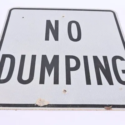 Sale Photo Thumbnail #10: Metal "No Dumping" Reflective Road Sign