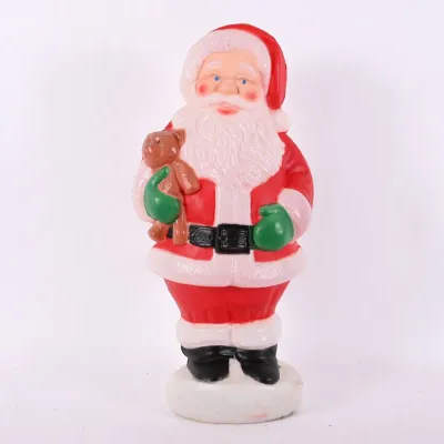 Sale Photo Thumbnail #94: Vintage Santa w/ Teddy Bear Lighted Blow Mold