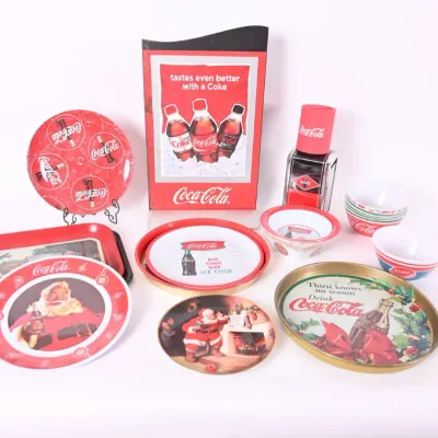 Sale Photo Thumbnail #73: Coca-Cola Santa Serving Trays & Popcorn Bowls