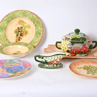 Sale Photo Thumbnail #144: Grape Pattern Plates & Painted Barn Soup Tureen