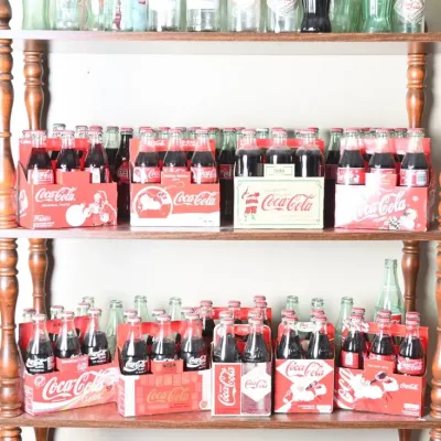 Sale Photo Thumbnail #101: Vintage Coca-Cola Glass Bottles & 6-Pack Cartons