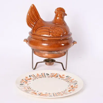 Sale Photo Thumbnail #223: Ceramic Hen Chafing Dish & Serving Plate