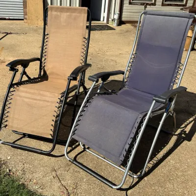 Sale Photo Thumbnail #331: Zero Gravity Folding Lounge Chairs, Pair