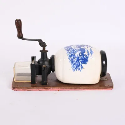 Sale Photo Thumbnail #86: Vintage Delft Style Wall Mount Coffee Grinder