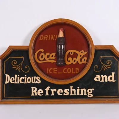 Sale Photo Thumbnail #136: Coca-Cola "Delicious and Refreshing" Wall Plaque