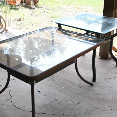 Sale Photo Thumbnail #280: Glass Top Patio Coffee & Side Tables