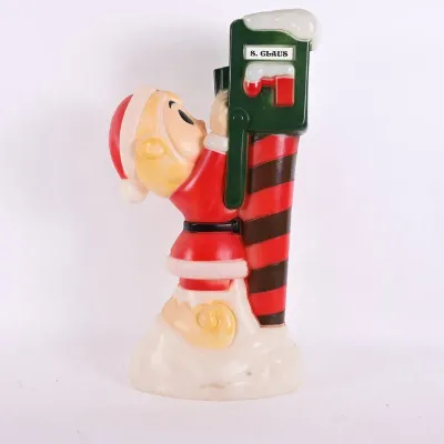 Sale Photo Thumbnail #92: Vintage Elf w/ Mailbox Lighted Blow Mold