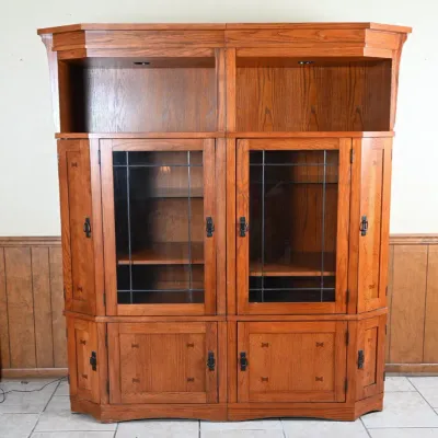 Sale Photo Thumbnail #24: Oak 4-Piece Entertainment Center w/ Glass Doors