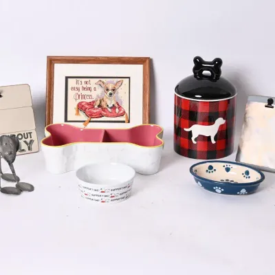 Sale Photo Thumbnail #169: Dog Themed Bowls, Treat Jar & Wall Signs