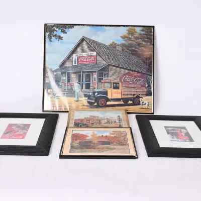 Sale Photo Thumbnail #207: Framed Coca-Cola Country Store & Ad Prints