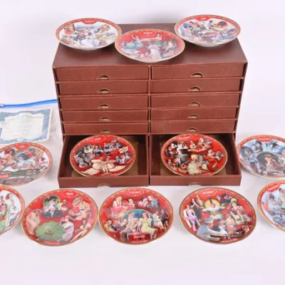 Sale Photo Thumbnail #43: Bradford Coca-Cola Days Plates w/ Display Cabinet