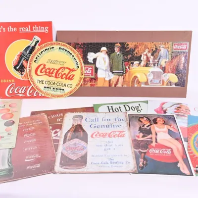 Sale Photo Thumbnail #62: Coca-Cola Tin Signs & Vintage Ad Puzzle