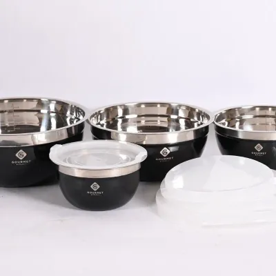 Sale Photo Thumbnail #232: Gourmet Kitchen Stainless Nesting Bowls w/ Lids