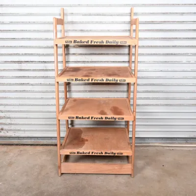 Sale Photo Thumbnail #130: Vintage Wood Bread Rack "Baked Fresh Daily" Shelf