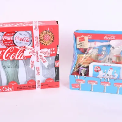Sale Photo Thumbnail #41: NIB Coca-Cola Gift Sets w/ Glasses & Coasters